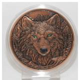 2025 5 oz AVDP .999 Fine Copper ï¿½WOLFï¿½ w/ Glow in