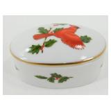 * Vintage Lefton Porcelain Cardinal Trinket Box