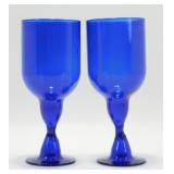 * Vintage Pair Norwegian Cobalt Blue Water