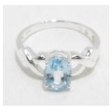 Sterling Silver and Blue Topaz Ring, 2.42 grams