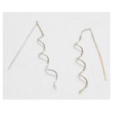 Sterling Silver Pierced Ear Threads Earrings,