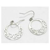 Sterling Silver Pierced Earrings, 2.74 grams