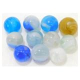 Vintage Clear Glass Marbles with Swirls