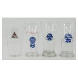* 3 Pabst Pilsner Glasses & a Blatz Pint Glass