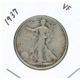 1937 Walking Liberty Silver Half Dollar