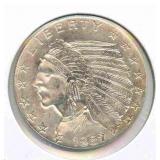 1987 Indian Design One Troy Ounce Silver Round -