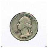 1947-D Washington Silver Quarter