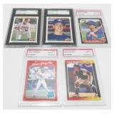 5 Vintage PSA SGC Graded Star Rookie Baseball