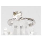 Sterling Ring with Large Gem - Size 4-1/4