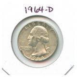1964-D Washington Silver Quarter