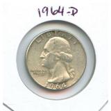 1964-D Washington Silver Quarter