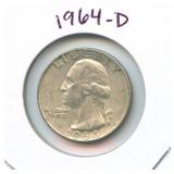 1964-D Washington Silver Quarter