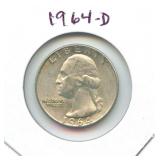 1964-D Washington Silver Quarter