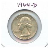 1964-D Washington Silver Quarter