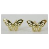 Gold Over Sterling Silver Butterfly Earrings
