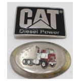 2 Belt Buckles - CAT & Cab Over