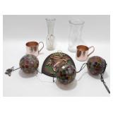** Solar Lite String 3 Globes, 2 Copper Cups for