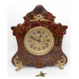 * Antique Mantel Clock with Ornate Gilded Finish