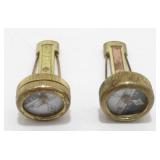 Pair of Vintage Tru Nord Clip-On Compasses