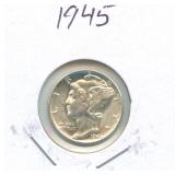 1945 Mercury Silver Dime