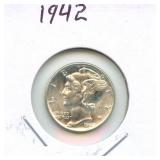 1942 Mercury Silver Dime
