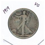 1919 Walking Liberty Silver Half Dollar