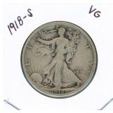 1918-S Walking Liberty Silver Half Dollar