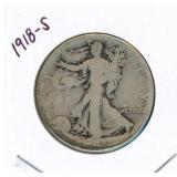 1918-S Walking Liberty Silver Half Dollar