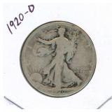 1920-D Walking Liberty Silver Half Dollar