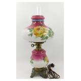 ** Glass Floral Lamp