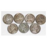 7 Jefferson Silver War Nickels