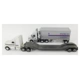 Pair of Ertl Die Cast Semi Trucks & Trailers -