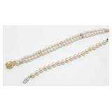 Two Vintage Pearl Bracelets, 7ï¿½ Knotted Single