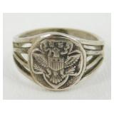 Vintage Sterling Silver Girl Scout Ring - Size 4