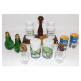 ** (5) Salt and Pepper Shakers - White with Wood
