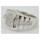Sterling Silver CZ Ring - Size 9, Signed BS