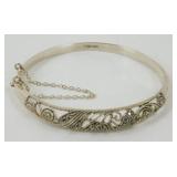 Vintage Sterling Silver Marcasite Open Work