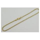 Gold Over Sterling Silver Rope Bracelet - 9ï¿½