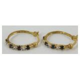 Vintage Gold Over Sterling Silver Blue Sapphire