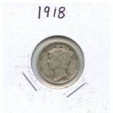 1918 Mercury Silver Dime