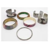 (7) Vintage Cuff and Bangle Style Bracelets