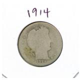 1914 Barber Silver Quarter