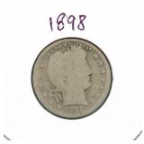 1898 Barber Silver Quarter