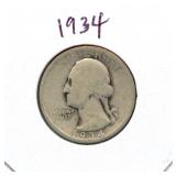 1934 Washington Silver Quarter
