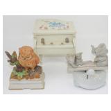 * 3 Vintage Musical Figurines / Boxes - Works