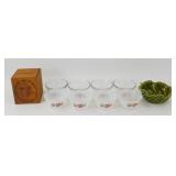 ** Fire King, Anchor Fruit Cups & Wood Bank