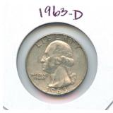 1963-D Washington Silver Quarter