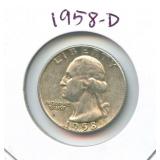 1958-D Washington Silver Quarter