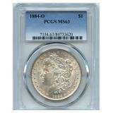 1884-O Morgan Silver Dollar - PCGS MS 63
