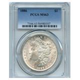 1886 Morgan Silver Dollar - PCGS MS 63
